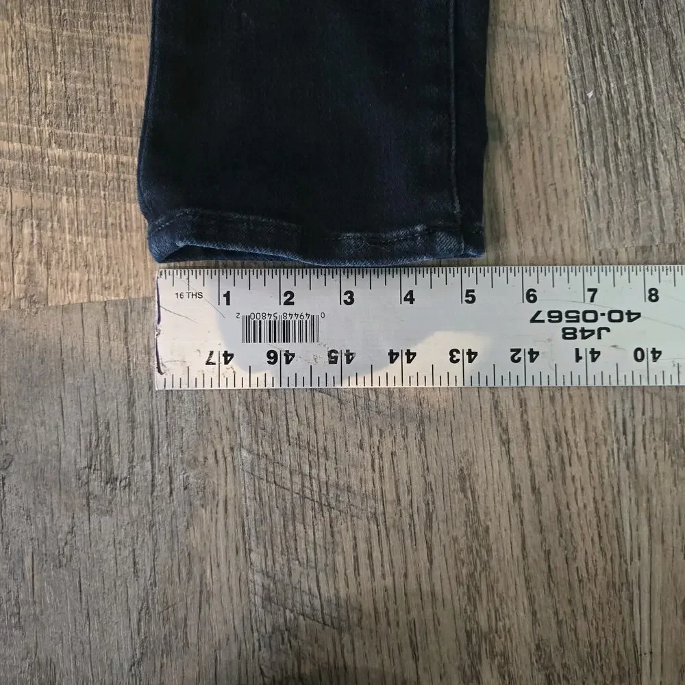 True Religion Men's Jack 29x28 Black Skinny Tapered Jeans Pocket Stitch Denim